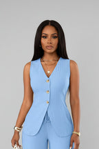 Linnen Set Dames Fiora - Blouse en Shorts