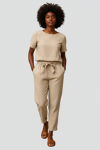 Linnen Set Dames Naya - Blouse en Wijde Broek