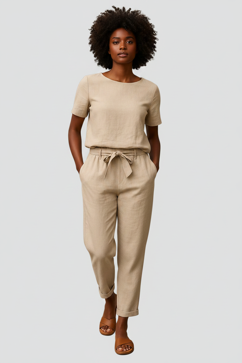 Linnen Set Dames Naya - Blouse en Wijde Broek