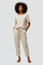 Linnen Set Dames Naya - Blouse en Wijde Broek