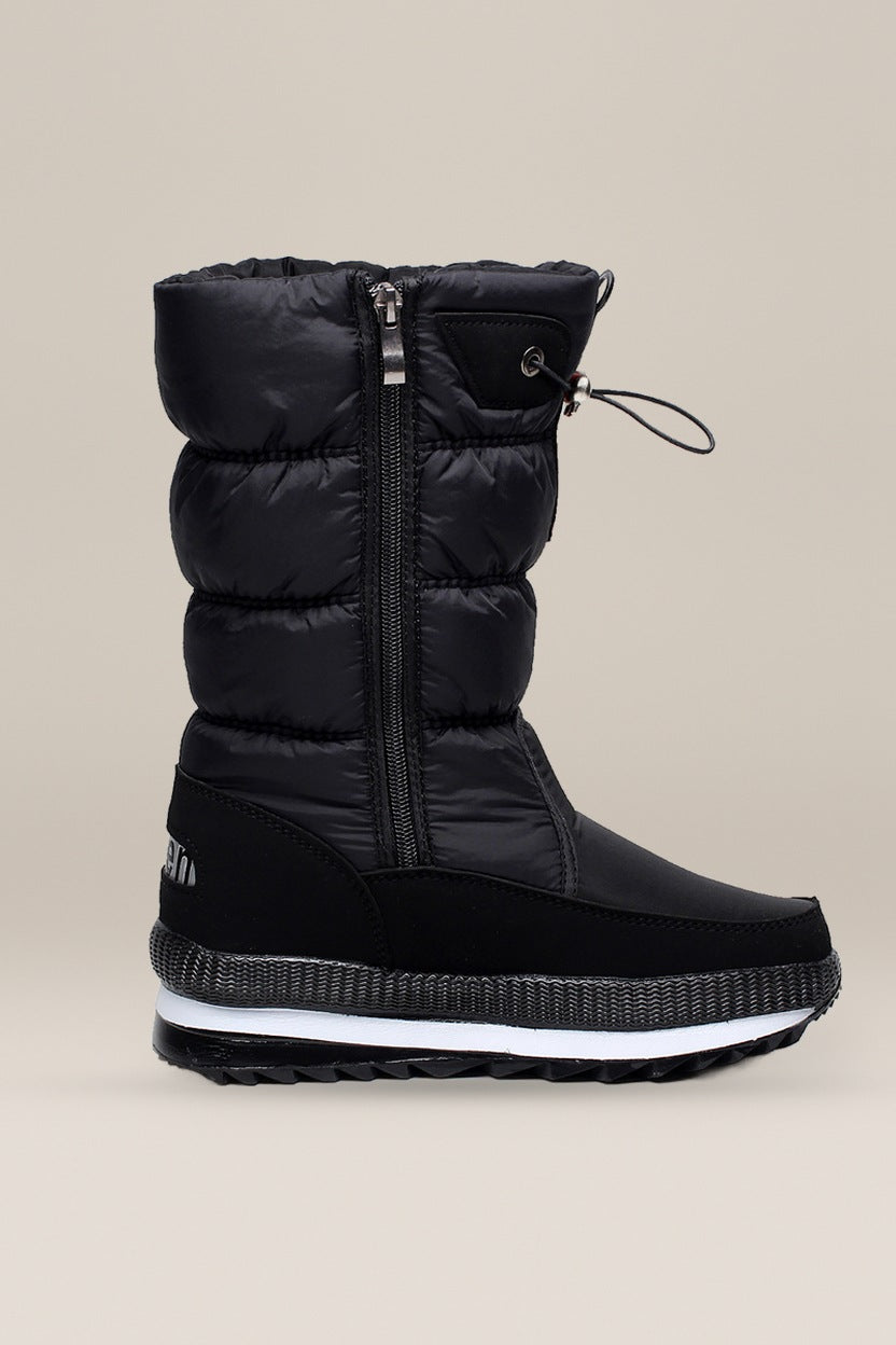 Gewatteerde Snowboots Dames met Rits – Gevoerde Winterlaarzen — Lumi in Zwart – productfoto