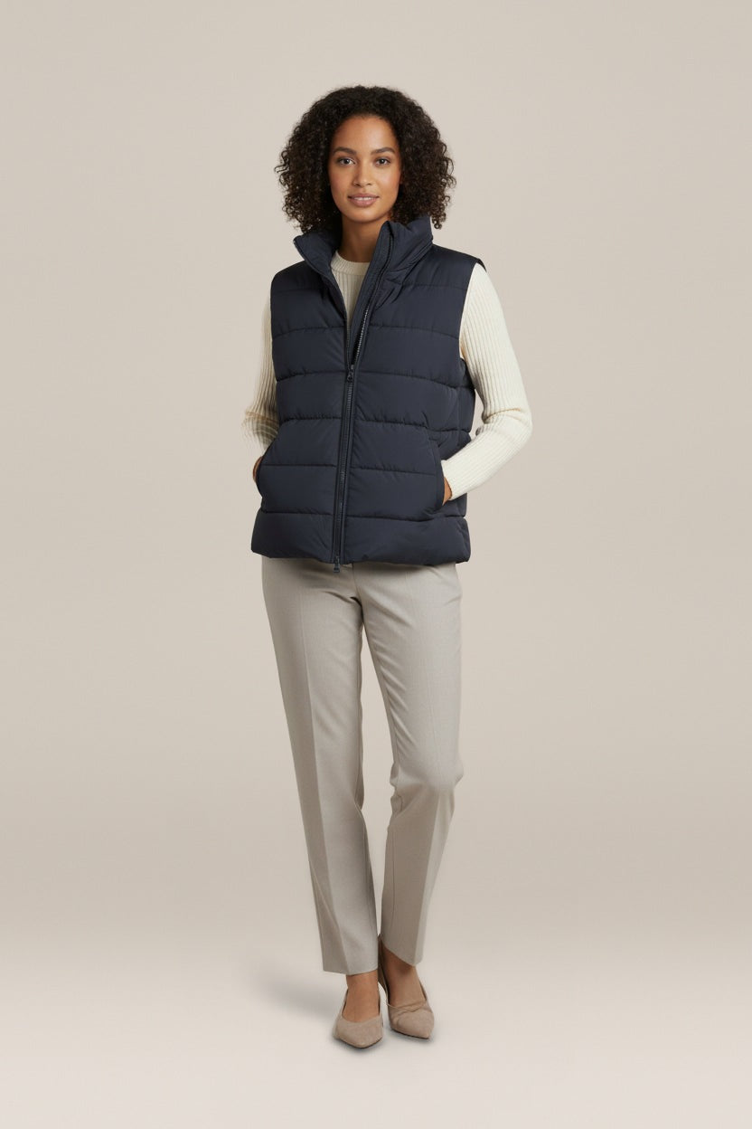 Gewatteerde Bodywarmer — Xiomara – Marineblauw – vooraanzicht