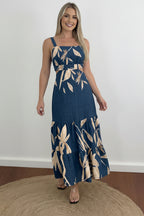 Maxi Jurk Dames Zomer Plantenprint Spaghettibandjes | Amara