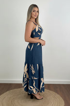 Maxi Jurk Dames Zomer Plantenprint Spaghettibandjes | Amara