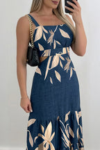 Maxi Jurk Dames Zomer Plantenprint Spaghettibandjes | Amara