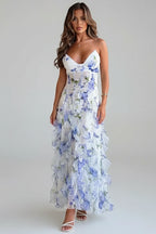 Maxi Jurk met Bloemenprint en Corset Dames | Bruiloft & Zomer | Coralia