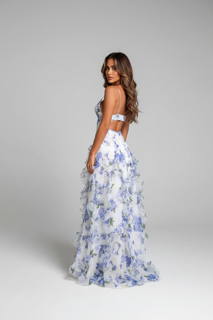 Maxi Jurk met Bloemenprint en Corset Dames | Bruiloft & Zomer | Coralia