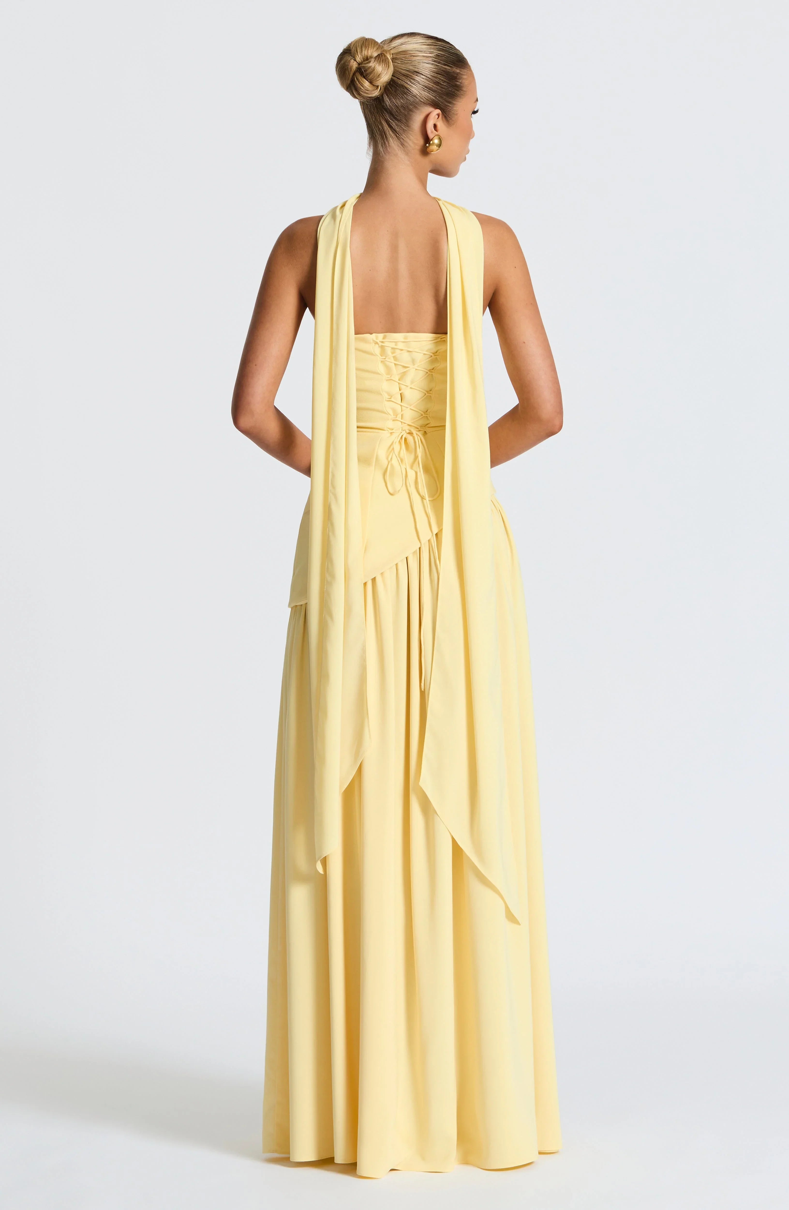 Maxi Jurk met Corset Bustier Dames | Sjaaldetail & Hoge Split | Corseva