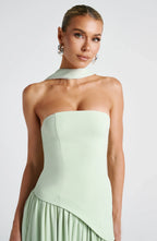 Maxi Jurk met Corset Bustier Dames | Sjaaldetail & Hoge Split | Corseva