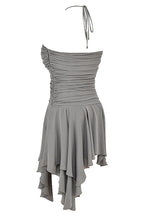 Midi Jurk Aveline - Asymmetrische Snit en Smock Detail