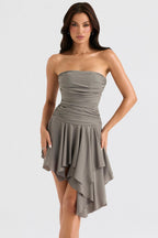 Midi Jurk Aveline - Asymmetrische Snit en Smock Detail