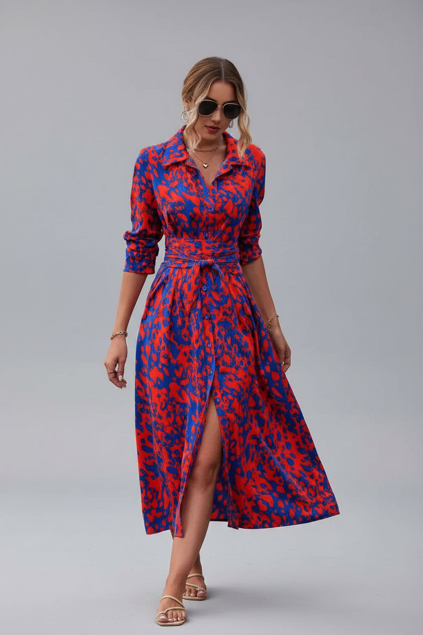Midi Jurk Dames Elegant Zomer A-lijn | Solène