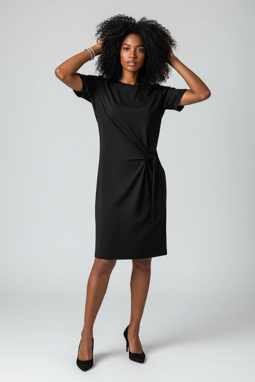 Midi Jurk Dames Strikceintuur Elegant Casual | Clemence