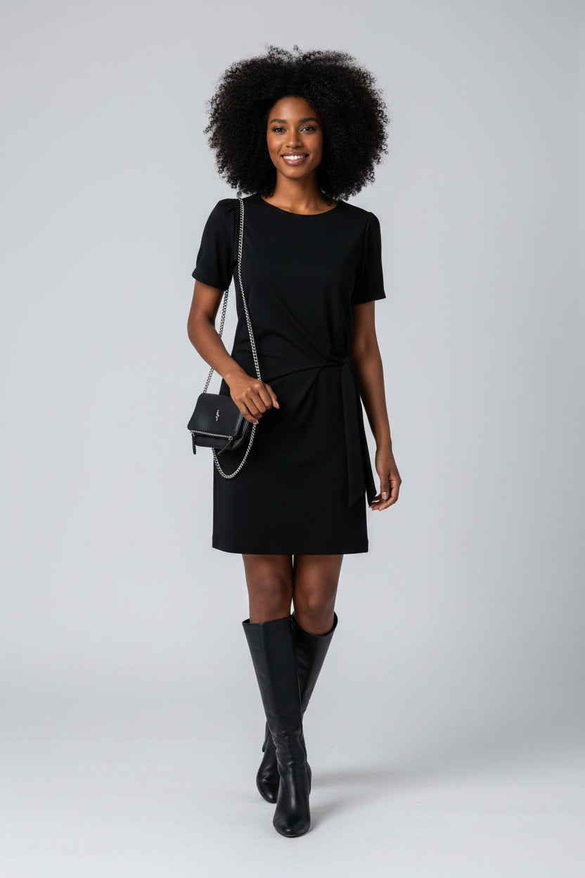 Midi Jurk Dames Strikceintuur Elegant Casual | Clemence