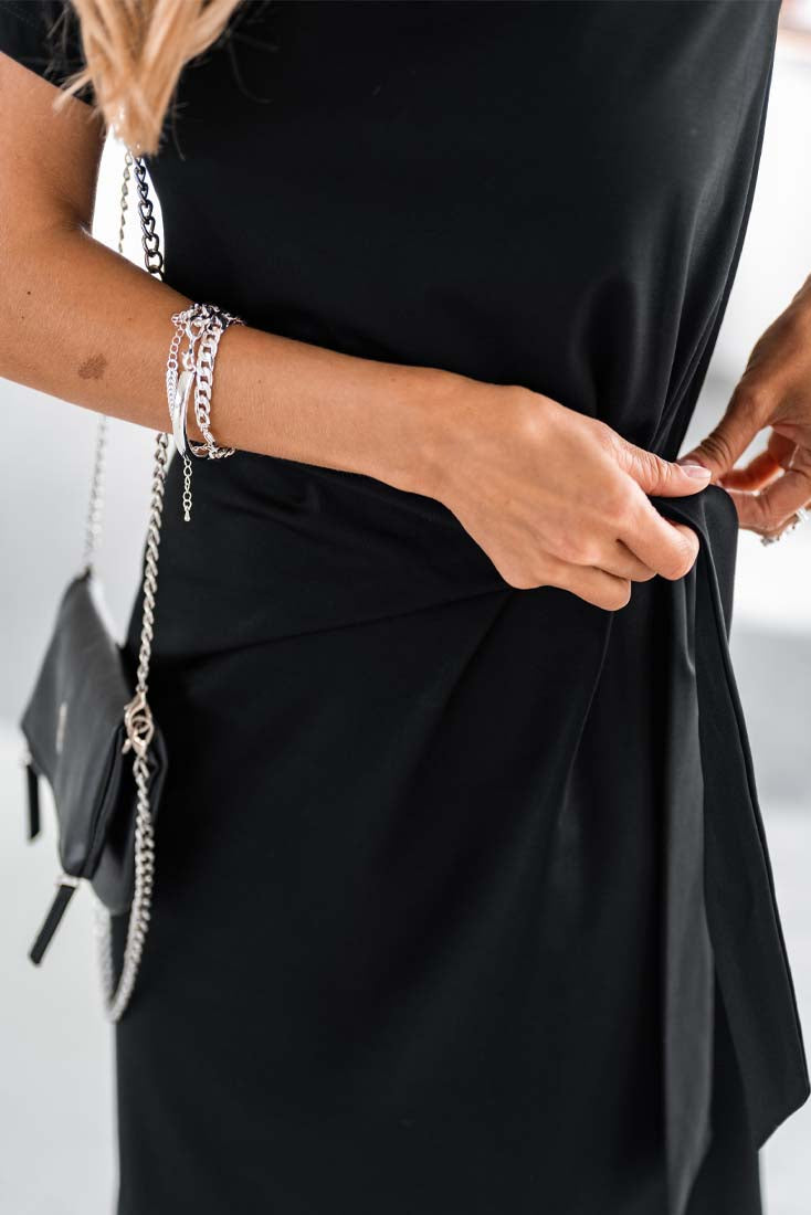Midi Jurk Dames Strikceintuur Elegant Casual | Clemence