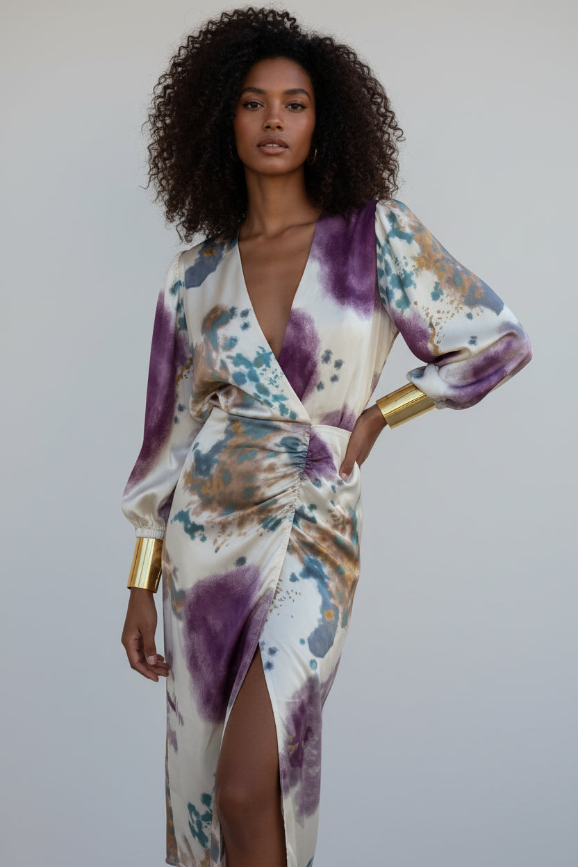 Midi Jurk Marlena - V-Hals en Tailleceintuur