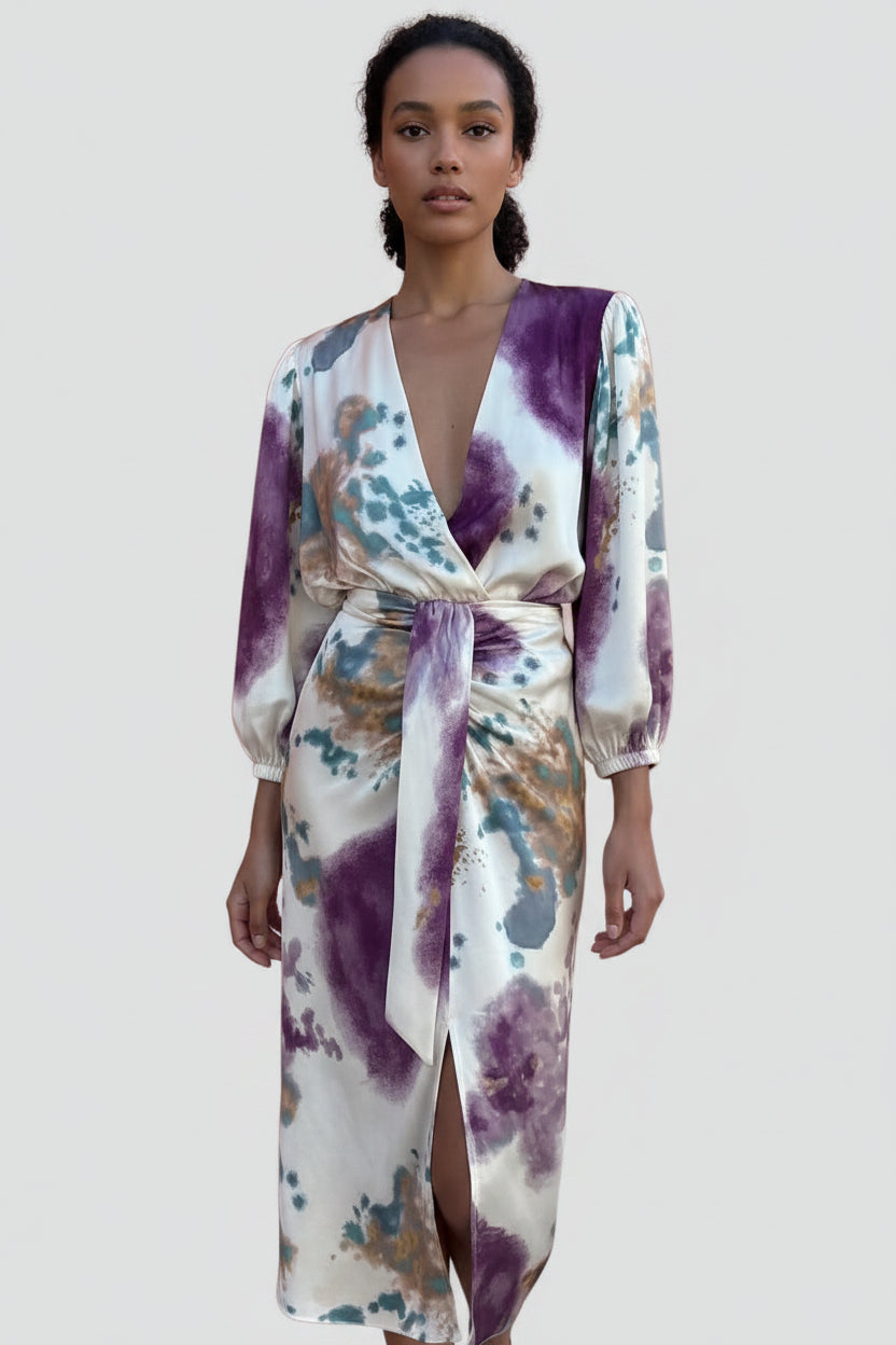 Midi Jurk Marlena - V-Hals en Tailleceintuur