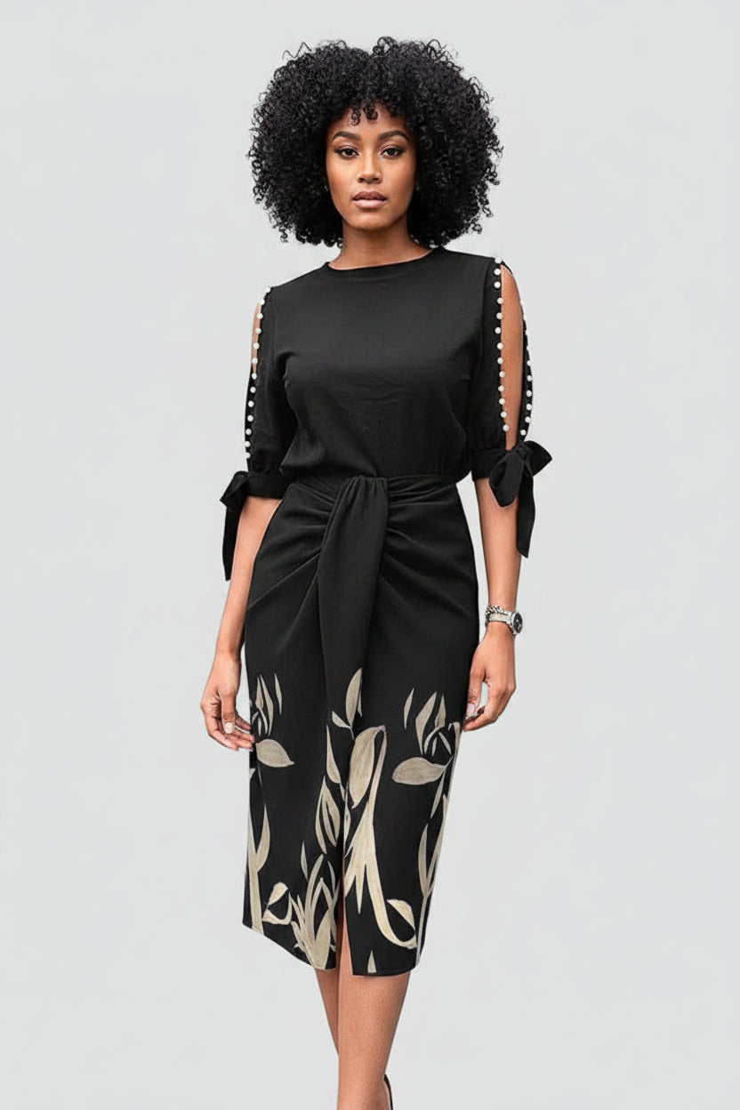 Midi Jurk Mila - V-Hals en Elegante Split