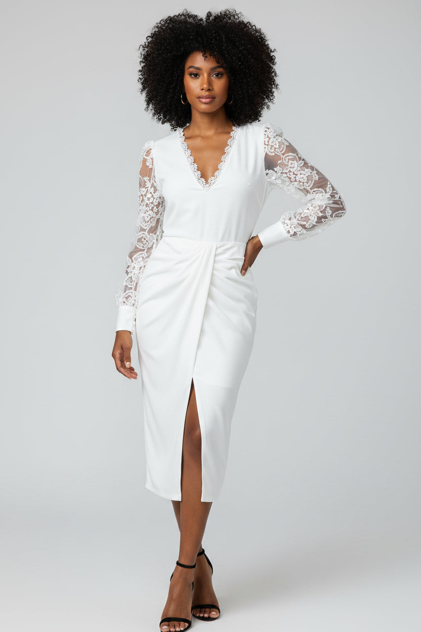 Midi Jurk Mila - V-Hals en Elegante Split