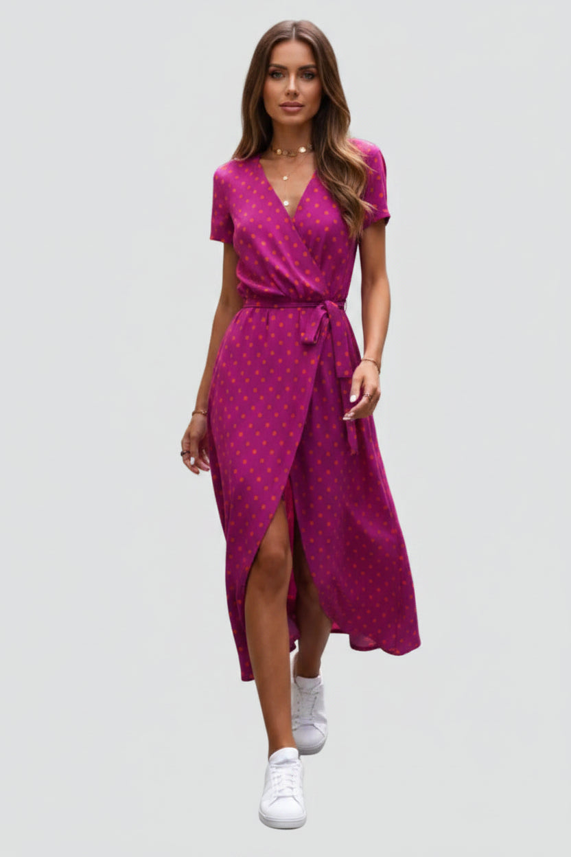 Midi Jurk Paloma - V-Hals en Tailleceintuur