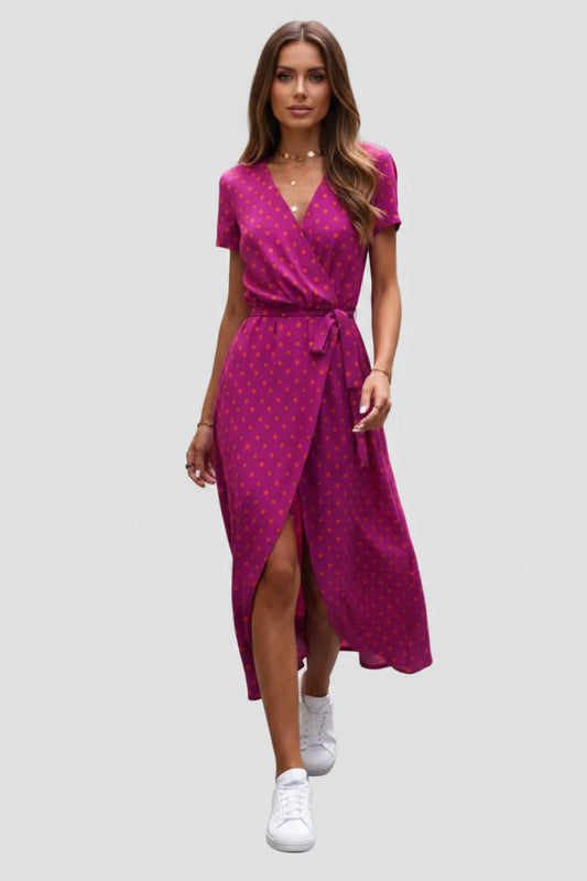 Midi Jurk Paloma - V-Hals en Tailleceintuur