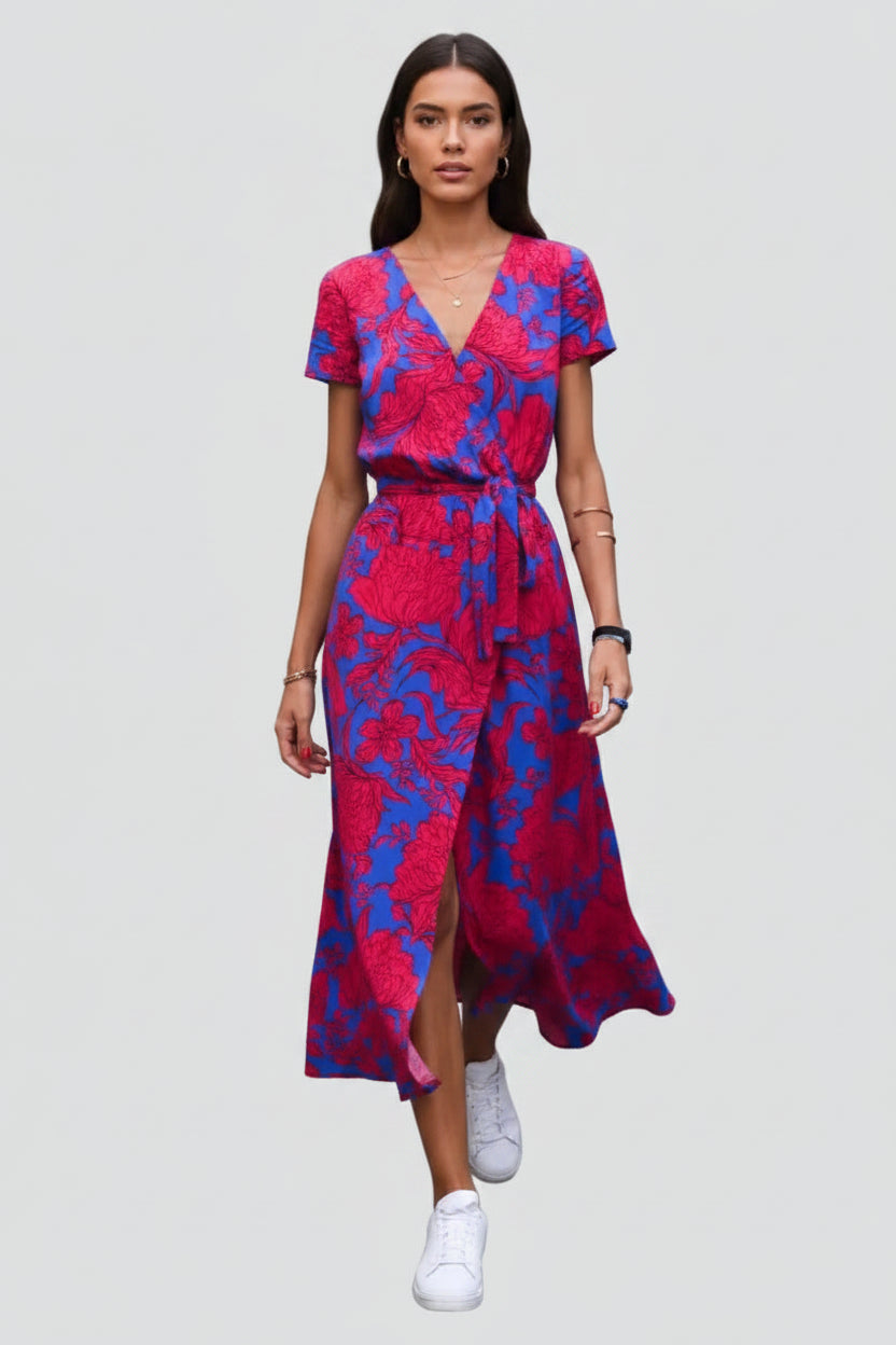 Midi Jurk Paloma - V-Hals en Tailleceintuur