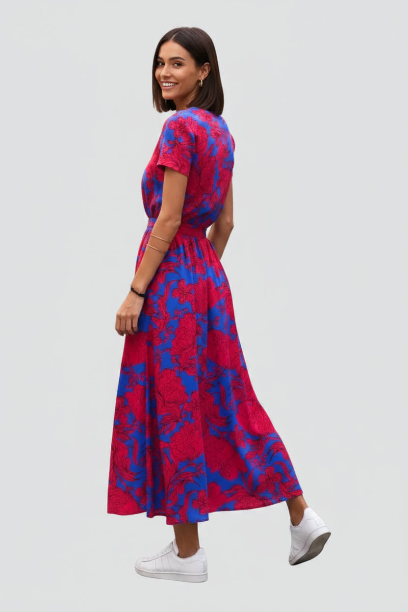 Midi Jurk Paloma - V-Hals en Tailleceintuur