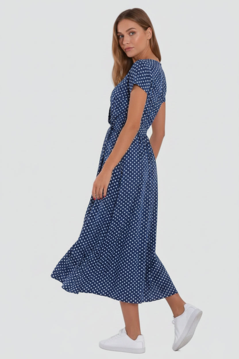 Midi Jurk Paloma - V-Hals en Tailleceintuur