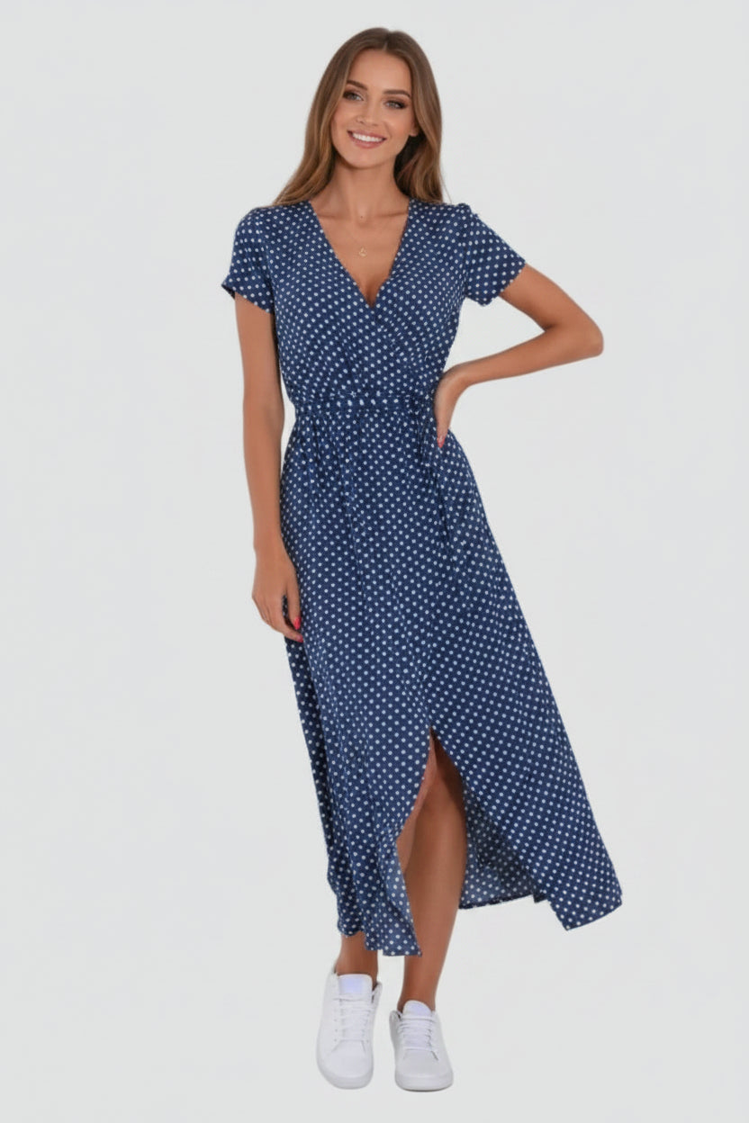 Midi Jurk Paloma - V-Hals en Tailleceintuur