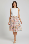 Midi Rok met Bloemenprint en Volants voor Dames | Wijd | Floriana