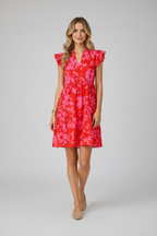 Mini Jurk met Pofmouwen Dames | Bloemenprint & Vierkante Hals | Roseva
