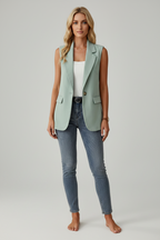 Mouwloze Blazer met Zijzakken voor Dames | Stijlvol | Adriana