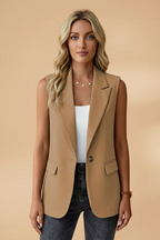 Mouwloze Blazer met Zijzakken voor Dames | Stijlvol | Adriana