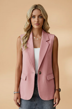 Mouwloze Blazer met Zijzakken voor Dames | Stijlvol | Adriana