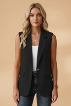 Mouwloze Blazer met Zijzakken voor Dames | Stijlvol | Adriana