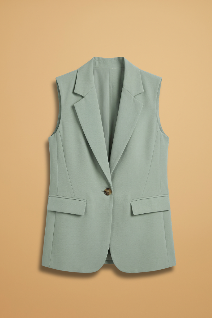 Mouwloze Blazer met Zijzakken voor Dames | Stijlvol | Adriana