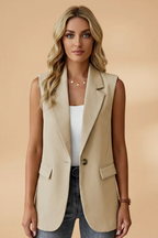 Mouwloze Blazer met Zijzakken voor Dames | Stijlvol | Adriana