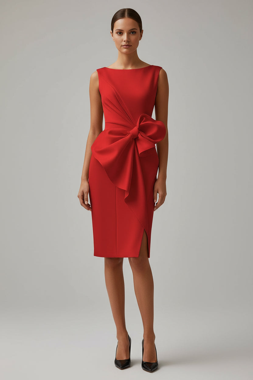 Mouwloze Jurk met Strik Dames | Asymmetrisch & Elegant | Quinara