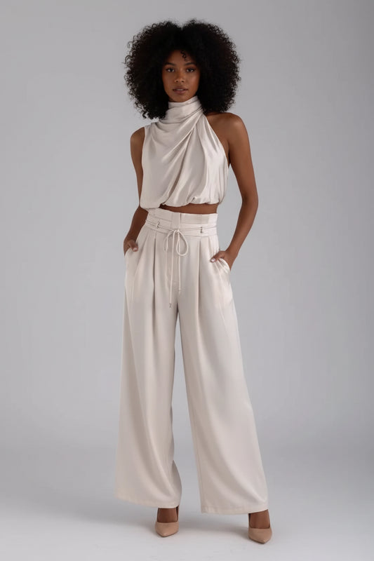 Mouwloze Top met Wide-Leg Broek Zomerset voor Dames | Luchtig & Stijlvol | Danalyn