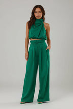 Mouwloze Top met Wide-Leg Broek Zomerset voor Dames | Luchtig & Stijlvol | Danalyn