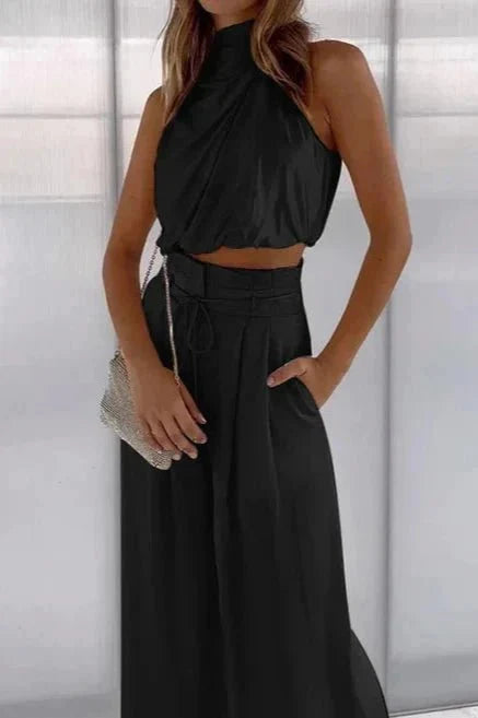 Mouwloze Top met Wide-Leg Broek Zomerset voor Dames | Luchtig & Stijlvol | Danalyn