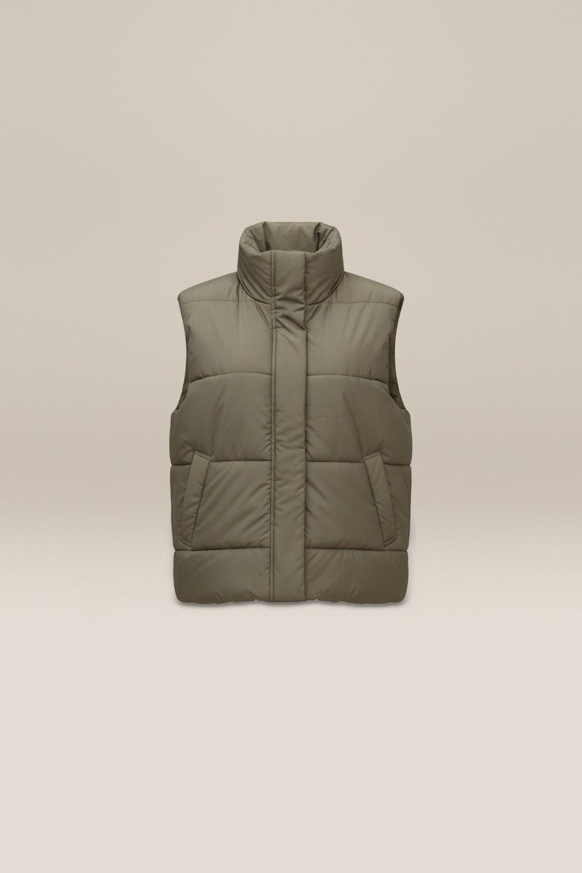 Gewatteerde Bodywarmer — Xiomara – Olijfgroen – productfoto