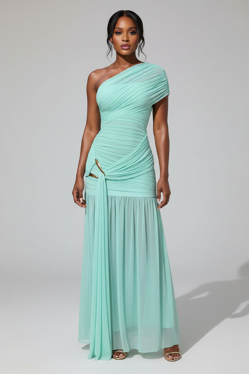One Shoulder Maxi Avondjurk Dames Gala Elegant | Doriane