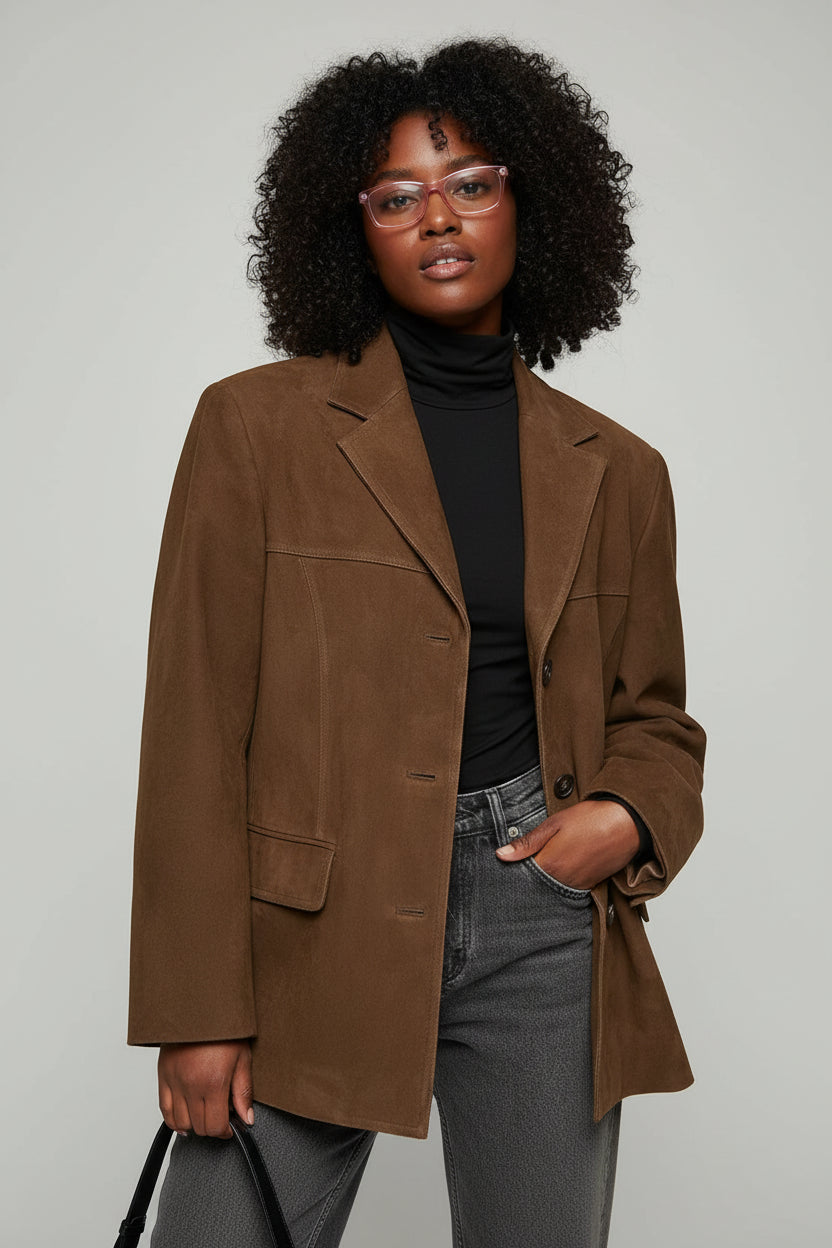 Oversized Suède Blazerjas Dames | Warm & Tijdloos | Savira