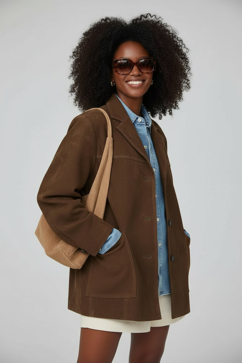 Oversized Suède Blazerjas Dames | Warm & Tijdloos | Savira