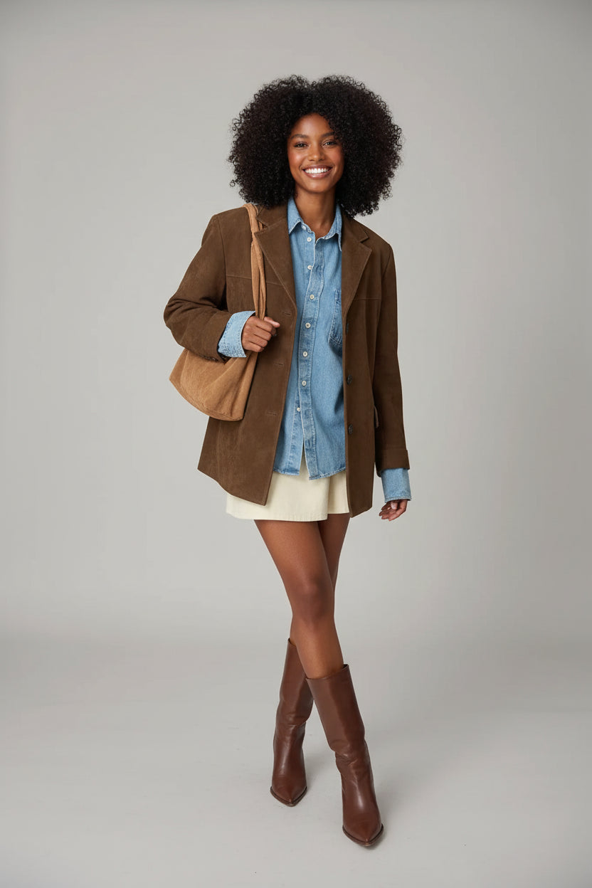 Oversized Suède Blazerjas Dames | Warm & Tijdloos | Savira