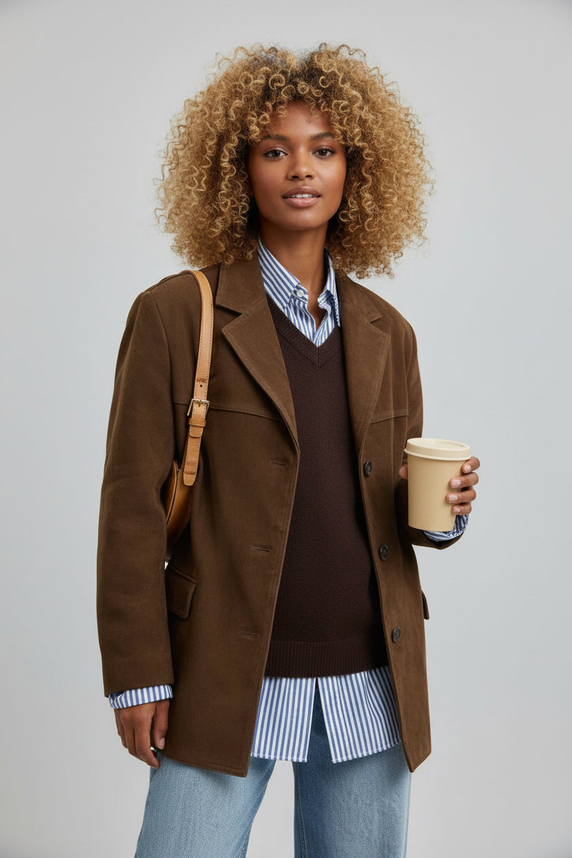 Oversized Suède Blazerjas Dames | Warm & Tijdloos | Savira