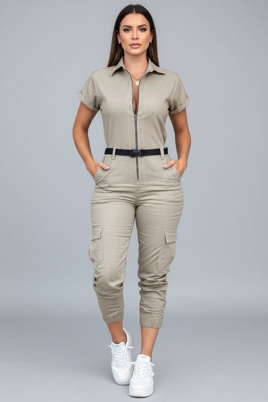 Playsuit Dames Chiara - Ritssluiting en Tailleceintuur