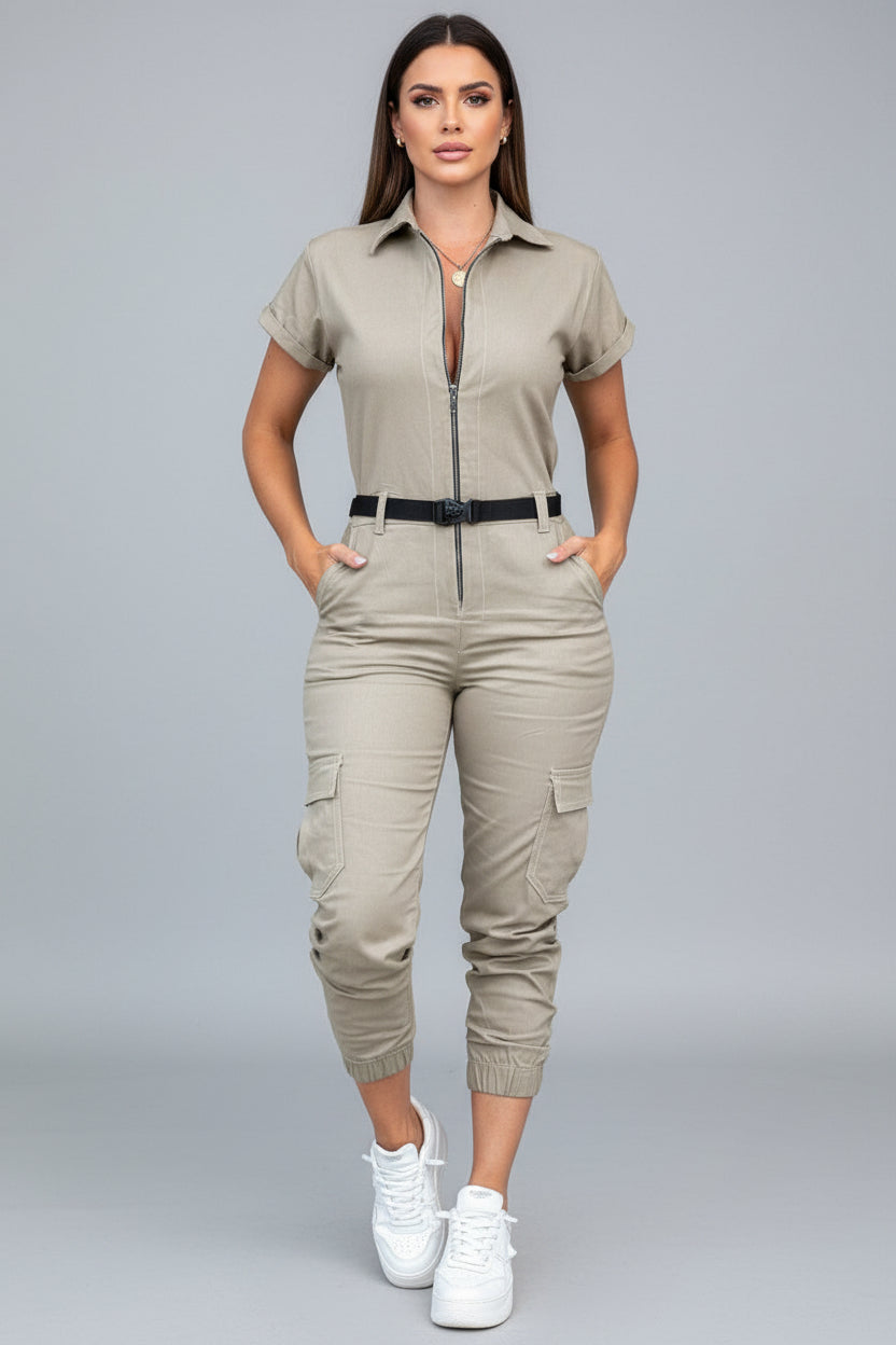Playsuit Dames Chiara - Ritssluiting en Tailleceintuur