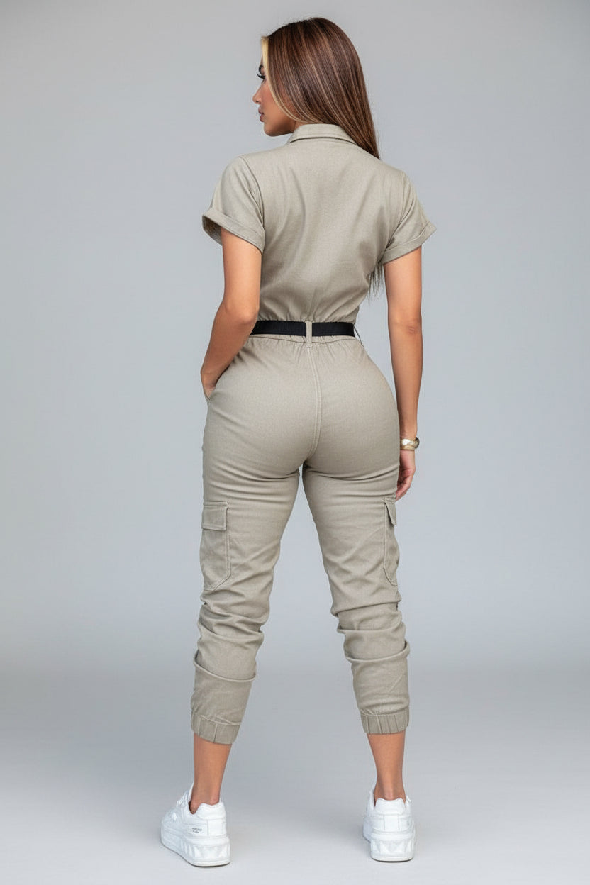 Playsuit Dames Chiara - Ritssluiting en Tailleceintuur